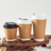 Takeaway Coffee Cups Double Wall Brown