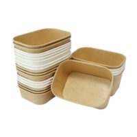 1000ml Kraft Rectangle Paper Salad Bowl 1000ml Kraft Rectangle Paper Salad Bowl