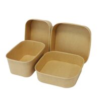 1000ml Kraft Rectangle Paper Salad Bowl 1000ml Kraft Rectangle Paper Salad Bowl