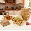 1480ml Kraft Paper Food Boxes