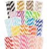 230mm Striped Paper Straws Bulk