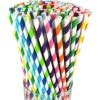 230mm Striped Paper Straws Bulk