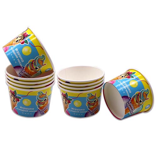 8oz Ice Cream Paper Cups with Lid