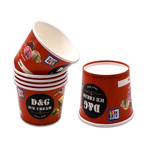 8oz Ice Cream Paper Cups with Lid