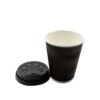 Black Ripple Paper Cup with PP Lid