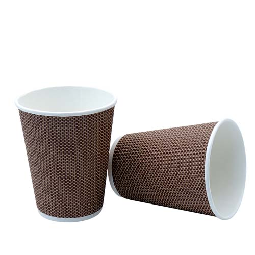 Disposable 10oz Ripple Wall Paper Coffee Cups