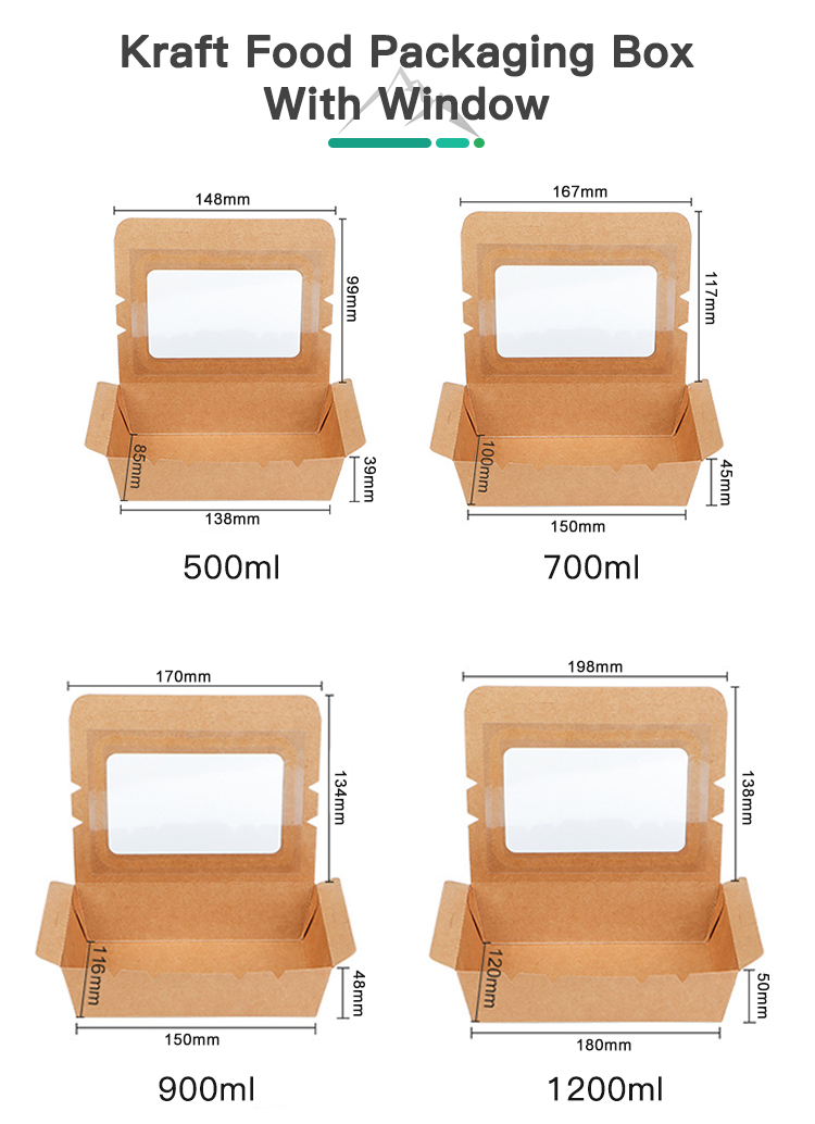 Recyclable Disposable Paper Food Boxes