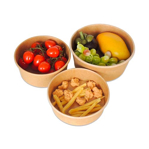 Round Kraft Paper Salad Bowls 750ml
