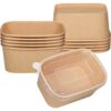 Wholesale 1300ml Rectangle Paper Salad Bowl Wholesale 1300ml Rectangle Paper Salad Bowl