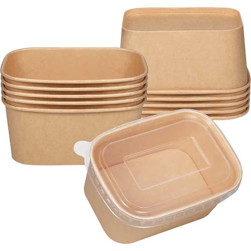 Wholesale 1300ml Rectangle Paper Salad Bowl Wholesale 1300ml Rectangle Paper Salad Bowl