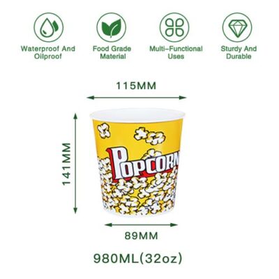 32oz Kraft Popcorn Bucket 32oz Kraft Popcorn Bucket