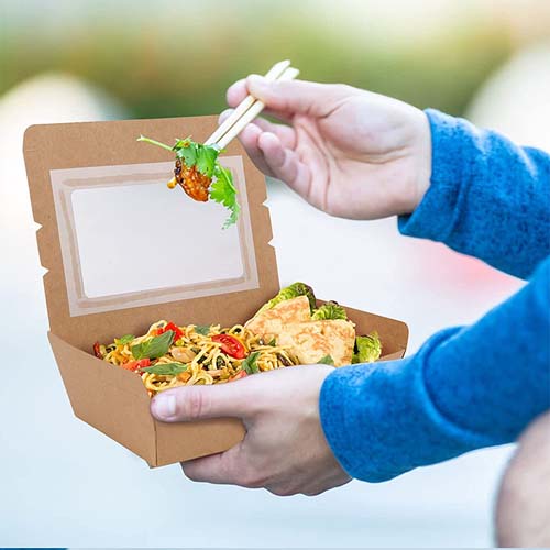 2100ml Kraft Food Box with Window