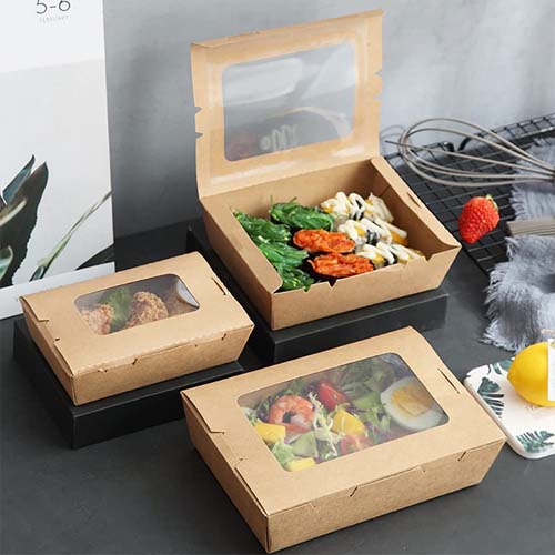 2100ml Kraft Food Box with Window