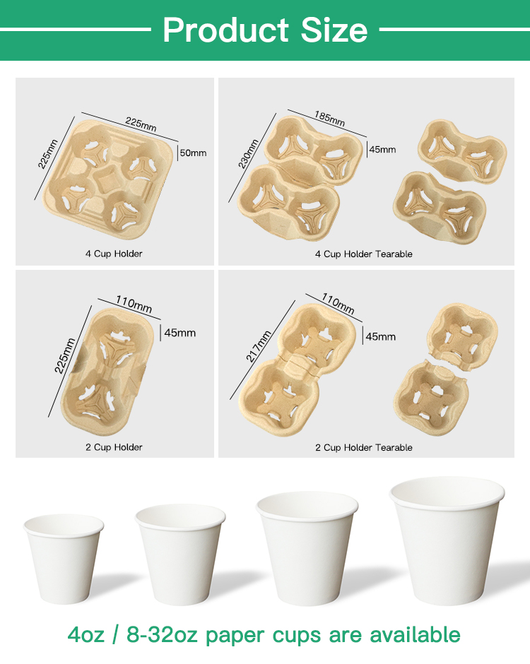 4 Cup Takeaway Paper Tray