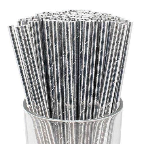Black & White Paper Drinking Straws