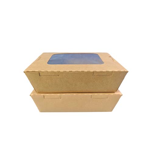 Kraft 700ml Window Food Box