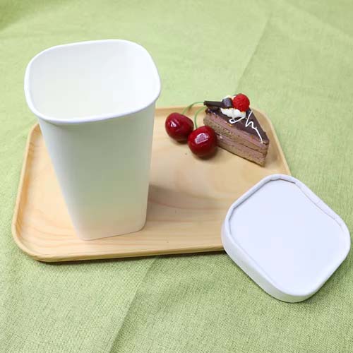 12oz Square White Paper Cup