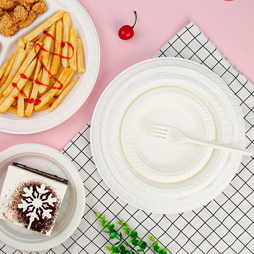 Disposable Cornstarch Plate Bowl Cutlery Set Disposable Cornstarch Plate Bowl Cutlery Set