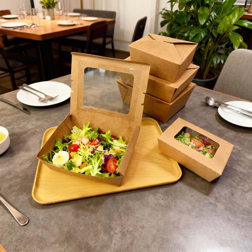 Kraft Food Box 500ml with Window Kraft Food Box 500ml with Window