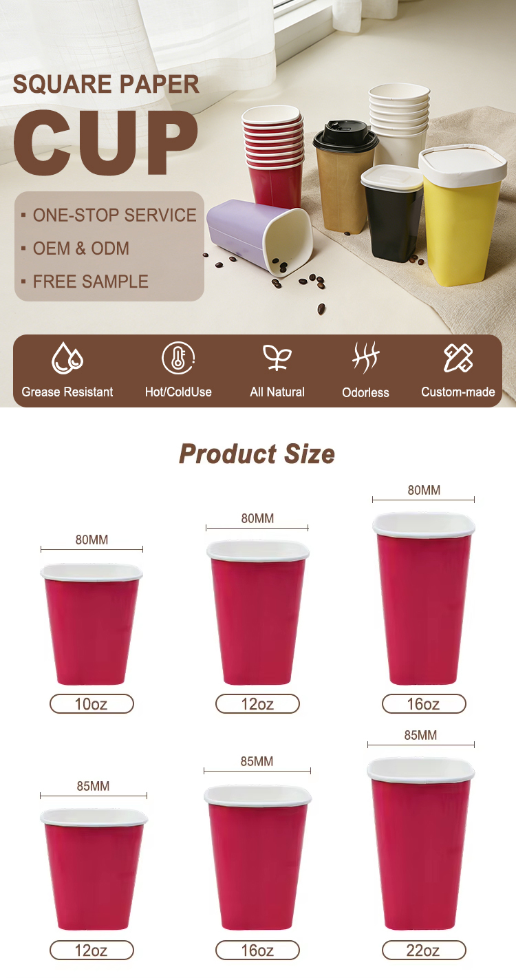 10oz Square Paper Cup