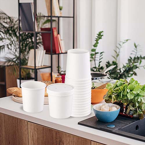 16 oz White Paper Food Cup