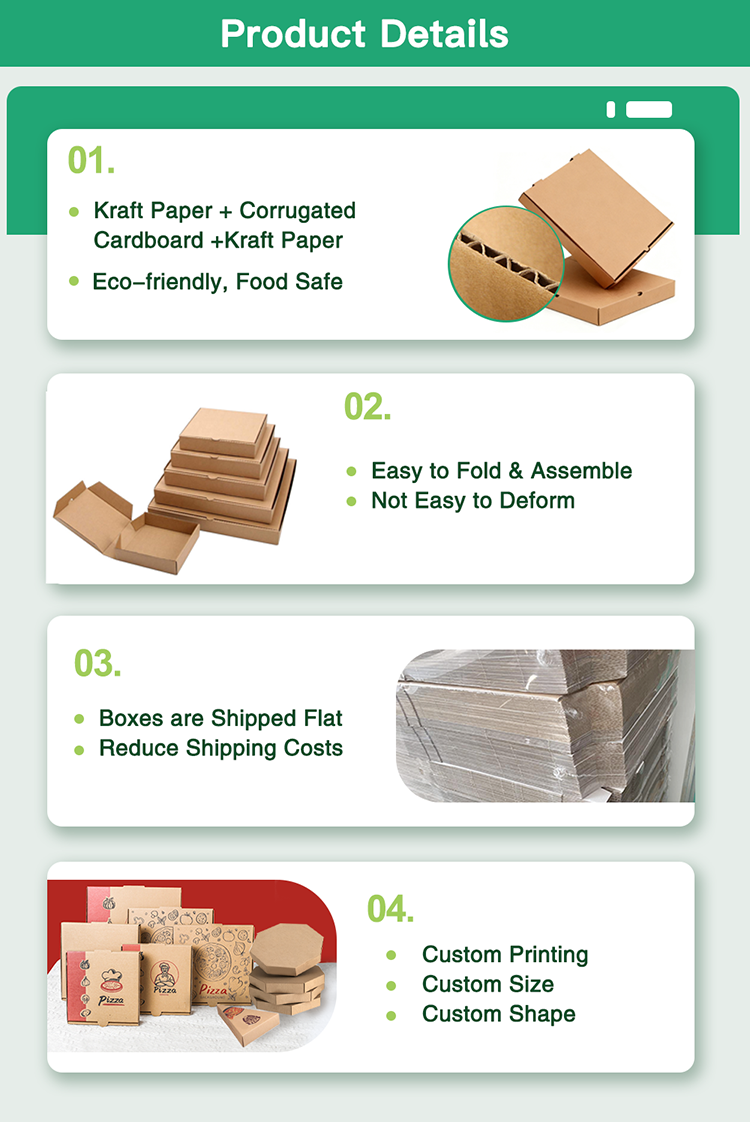 Paper Pizza Boxes Food Containers