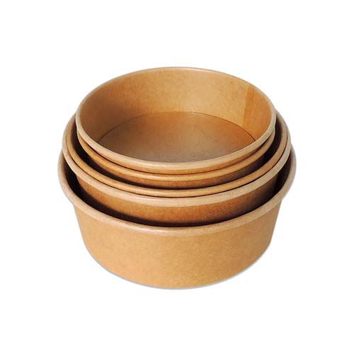 Kraft Paper Bowl With Pet Lid