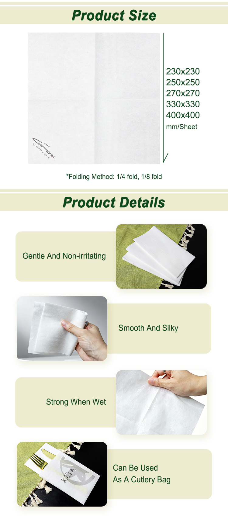 Lint-Free Linen Texture Napkin for 5-Star Hotel