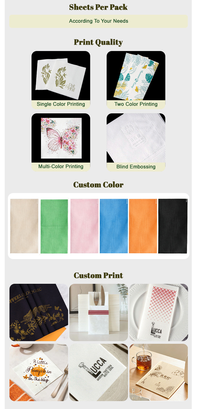 Lint-Free Linen Texture Napkin for 5-Star Hotel