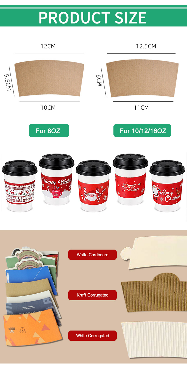 Takeaway Paper Cups with Sleeves and Lid