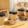 Disposable Takeaway Paper Cup Carrier for Coffee Shop Disposable Takeaway Paper Cup Carrier for Coffee Shop