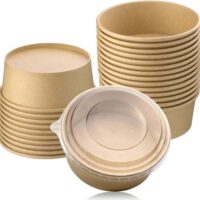 Kraft Paper Salad Bowls with PET Lid Kraft Paper Salad Bowls with PET Lid