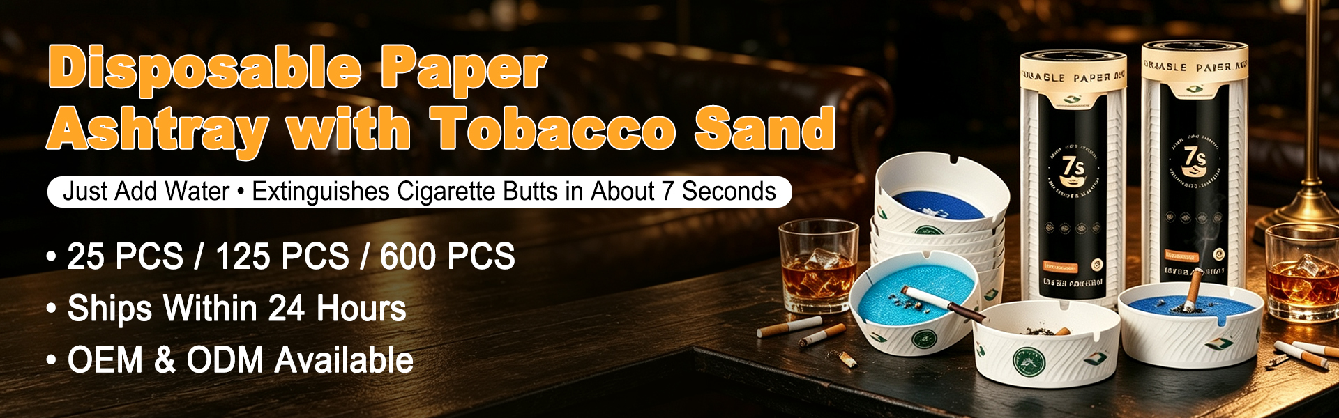 Disposable Paper Ashtray Manufacturer Banner