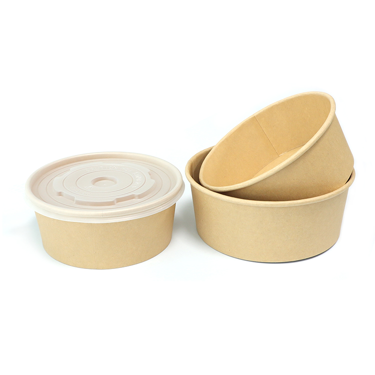 1000ml Kraft Paper Salad Bowl with PET Lid