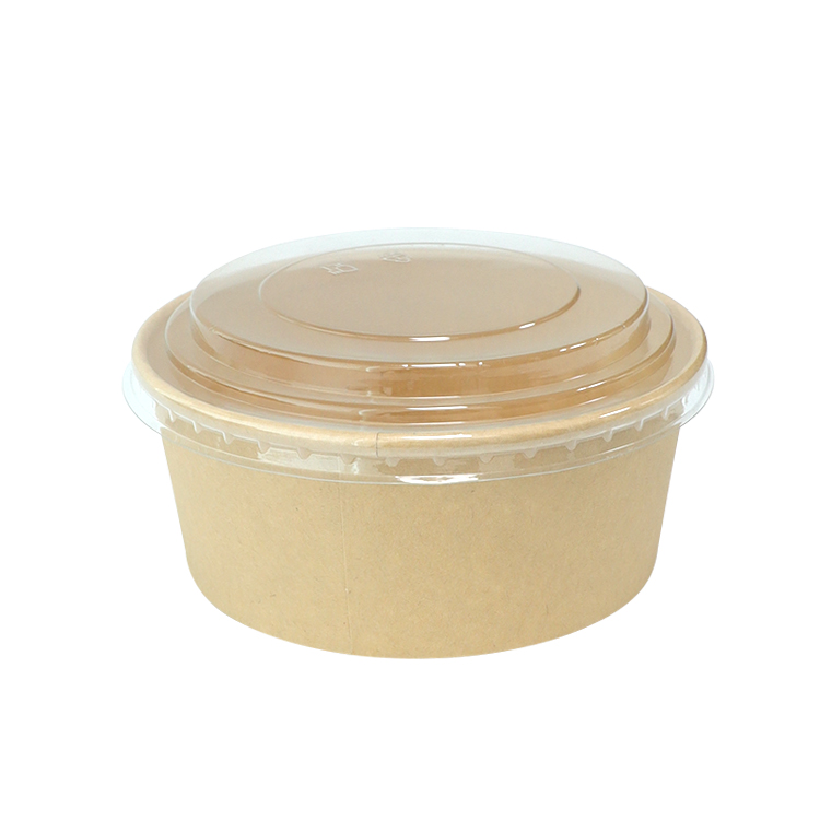 1000ml Kraft Paper Salad Bowl with PET Lid 1000ml Kraft Paper Salad Bowl with PET Lid
