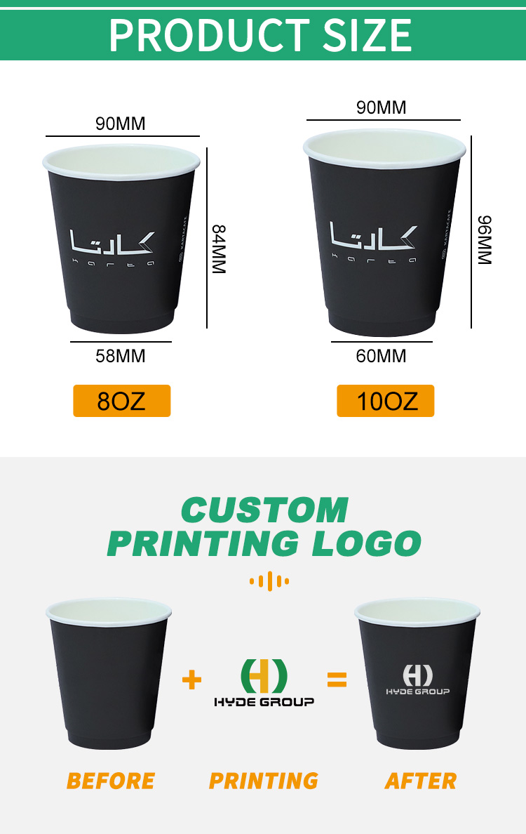 12oz Double Wall Paper Coffee Cup with Lid