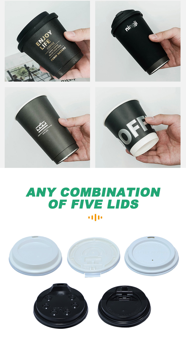 12oz Double Wall Paper Coffee Cup with Lid