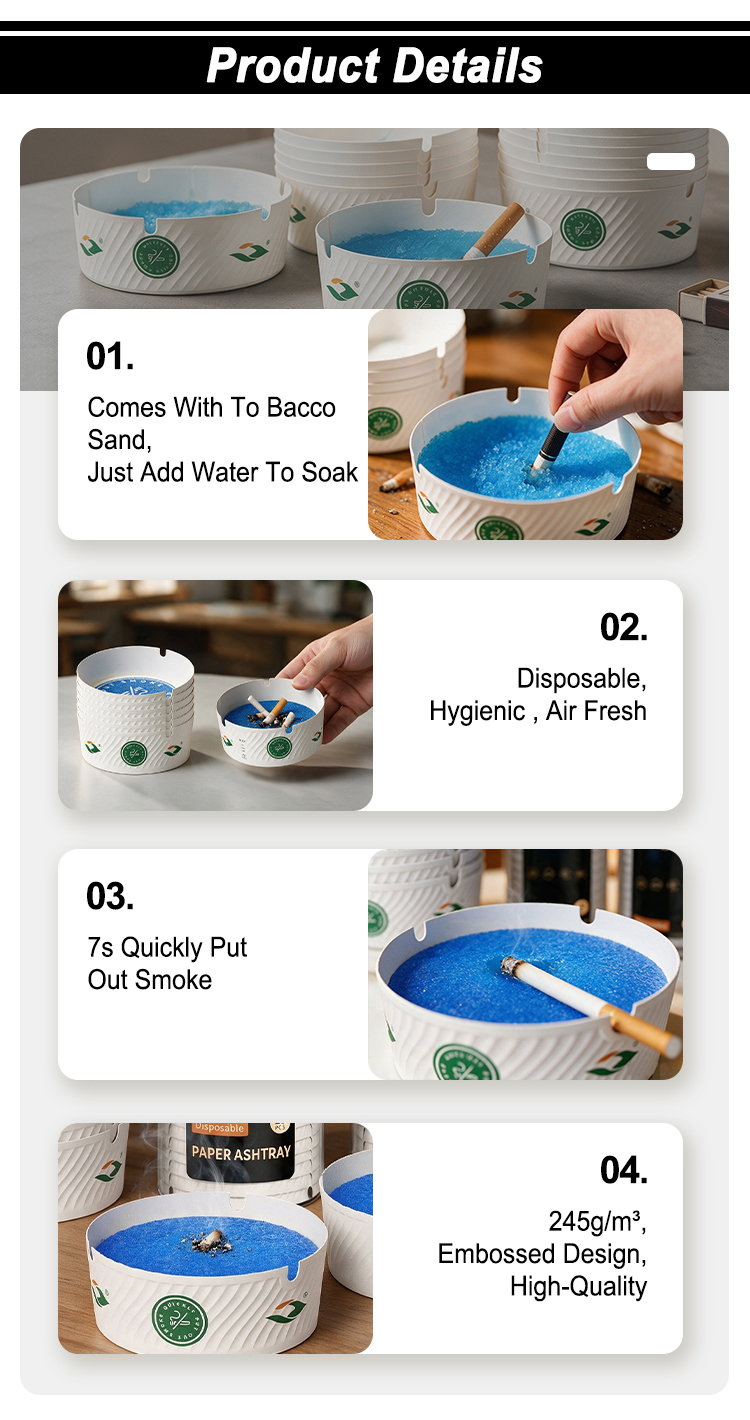 Disposable Paper Ashtray for Hotels