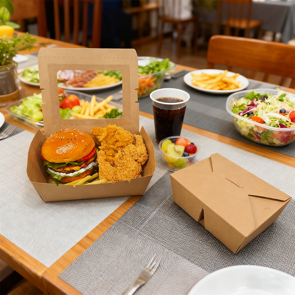 Leakproof Kraft Food Box for Takeaway Leakproof Kraft Food Box for Takeaway