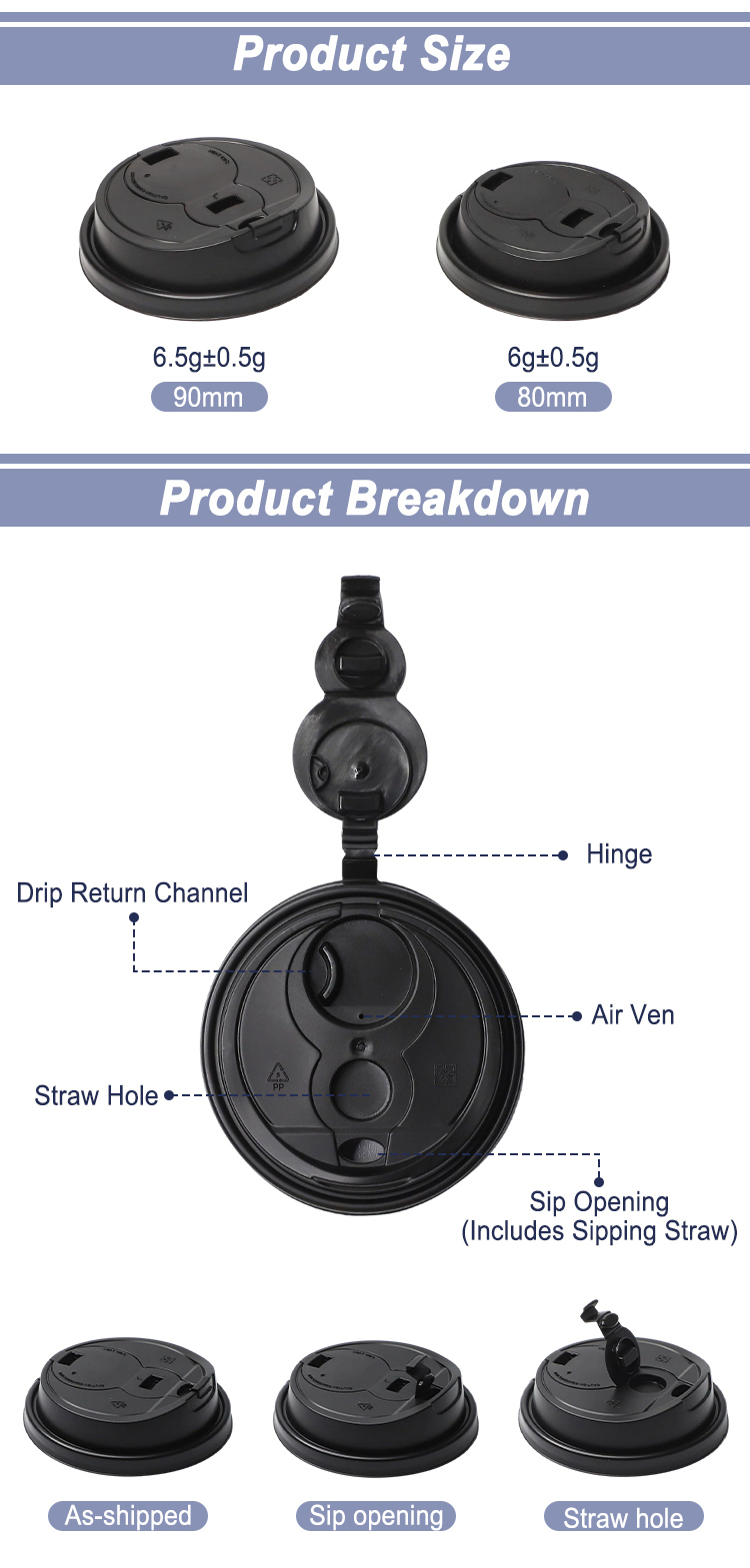 PP Lids For Cold Drinks