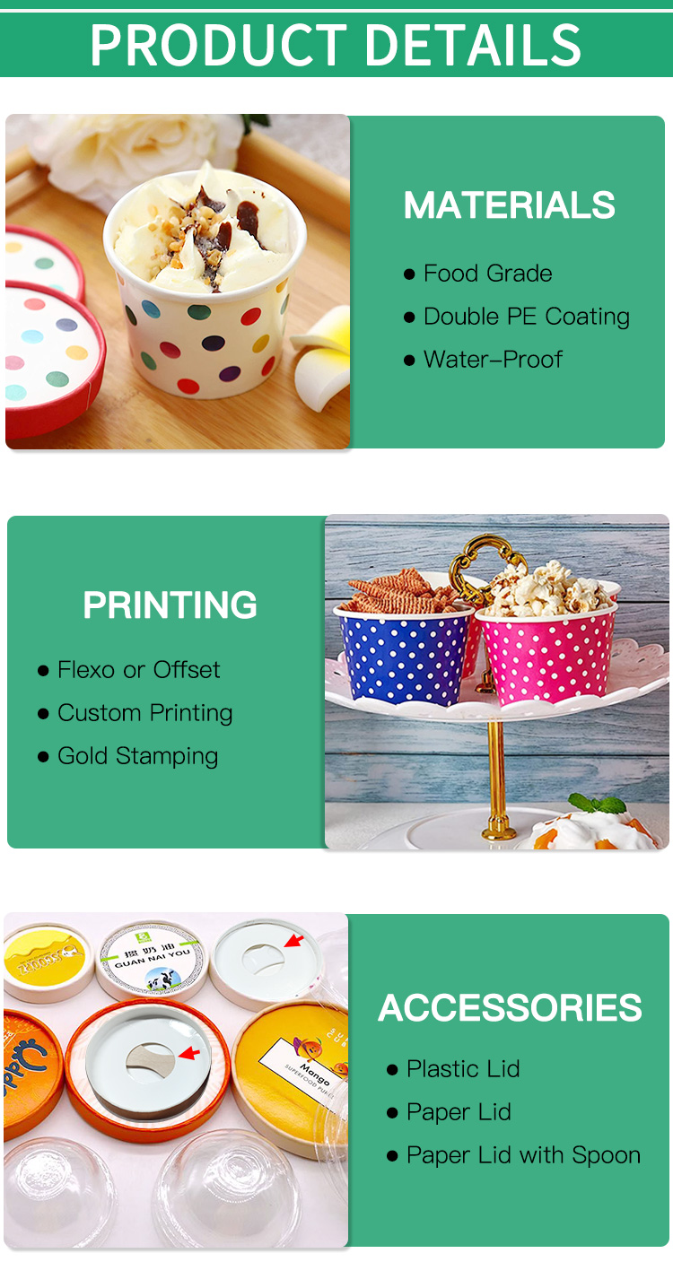 Paper Cups for Frozen Desserts