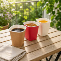 85mm Diameter 12oz 16oz 22oz Square Paper Cups 85mm Diameter 12oz 16oz 22oz Square Paper Cups