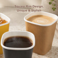 85mm Diameter 12oz 16oz 22oz Square Paper Cups 85mm Diameter 12oz 16oz 22oz Square Paper Cups