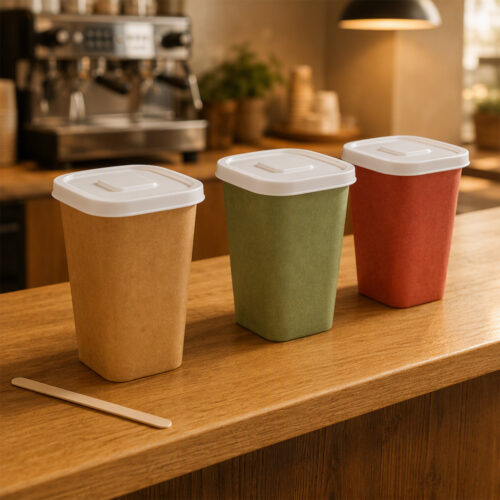 85mm Rim Diameter Square Paper Cups (12oz 16oz 22oz)