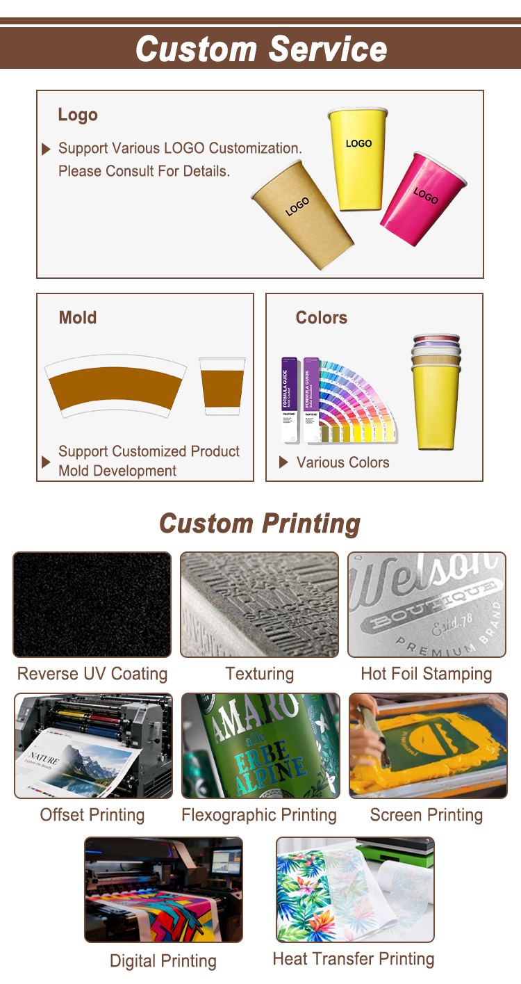 85mm Rim Diameter Square Paper Cups (12oz 16oz 22oz)