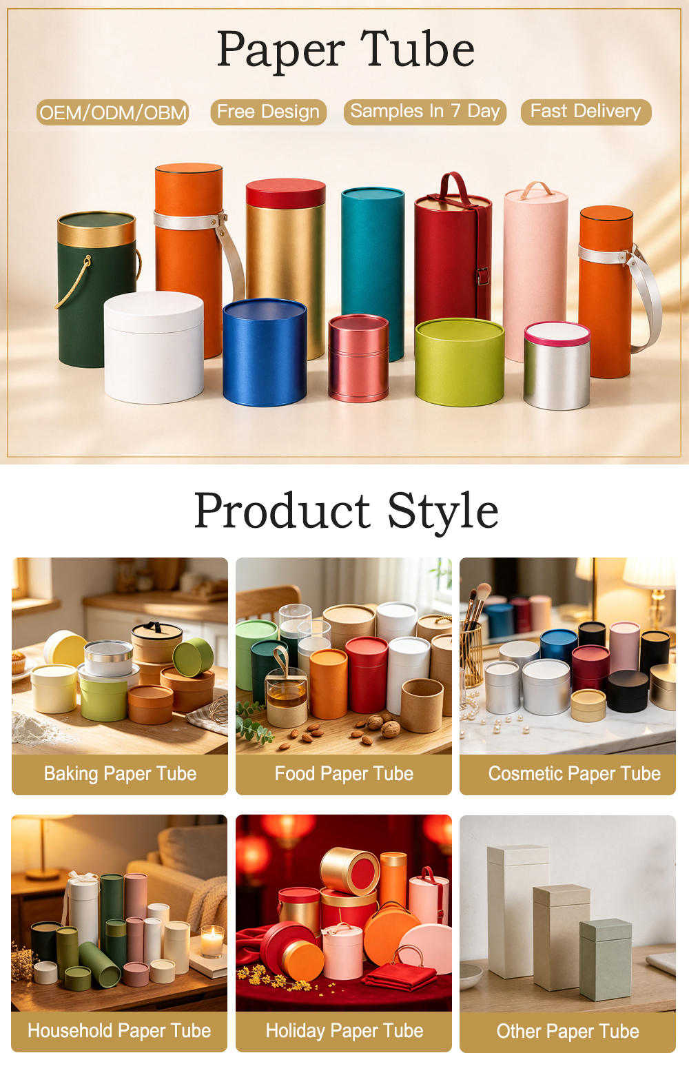 Custom Cake Paper Tube Container