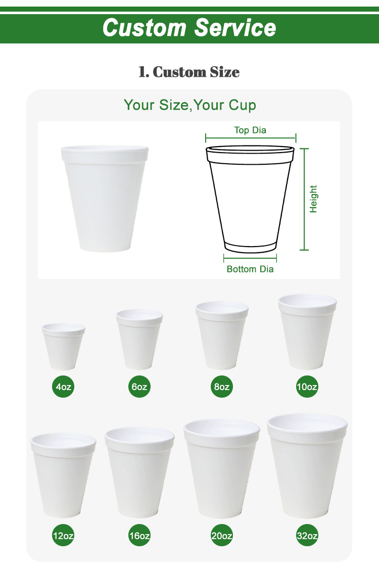 Custom EPS Foam Cups for Restaurants and Beverage Brands