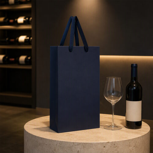 Custom Logo Twisted Handle Wine Gift Bags Wholesale