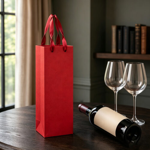 Custom Logo Twisted Handle Wine Gift Bags Wholesale