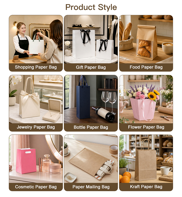 Custom Printed Cosmetic Paper Bags with Logo